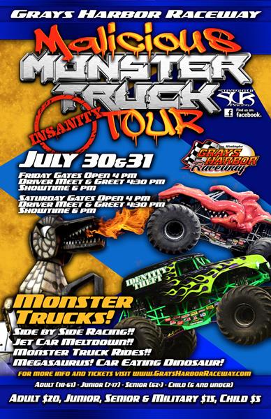 TICKET FOR SATURDAY'S MONSTER TRUCK SHOW ARE AT THE FRONT GATE