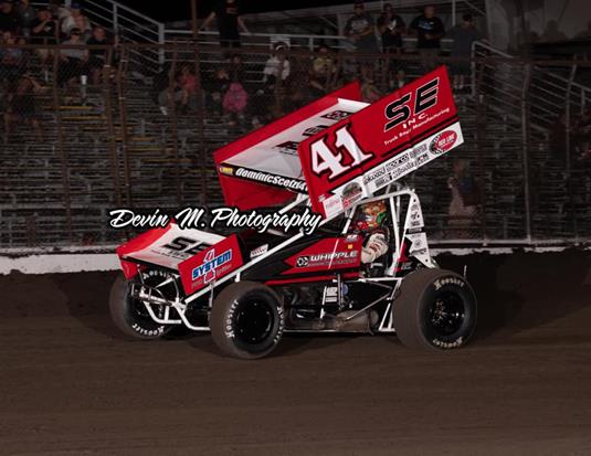 Dominic Scelzi Garners Top 10 During World of Outlaws Race at Merced Speedway
