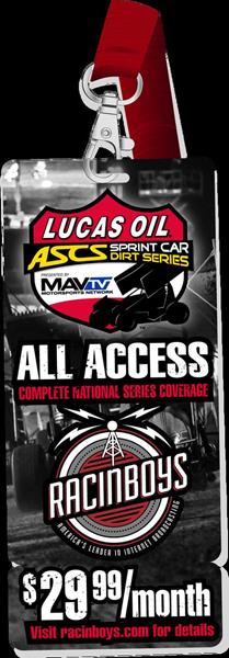 RacinBoys All Access Airing Four Lucas Oil ASCS National Tour Speedweek Shows This Week