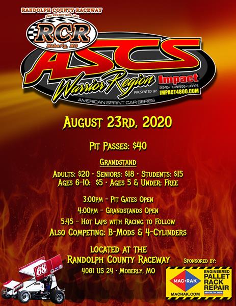 This Weekend Aug 23 Mak*Rak brings you the ASCS Warrior Region Sprints
