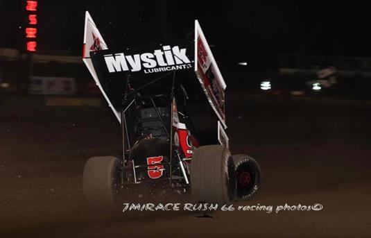 Heartbreaker for Ryan Timms while leading at I-80 Speedway