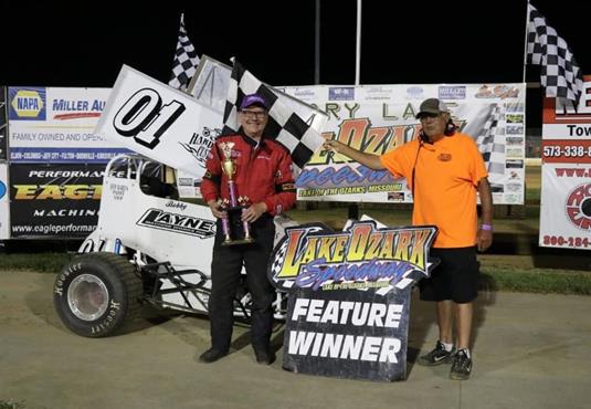 Bobby Layne Victorious at Lake Ozark in POWRi Midwest Lightning Sprints