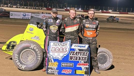 Logan Calderwood Wins in POWRi BOSS Make-Up Feature at Millstream Speedway