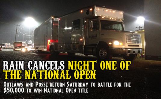 Rain Cancels Night One of the National Open at Williams Grove Speedway
