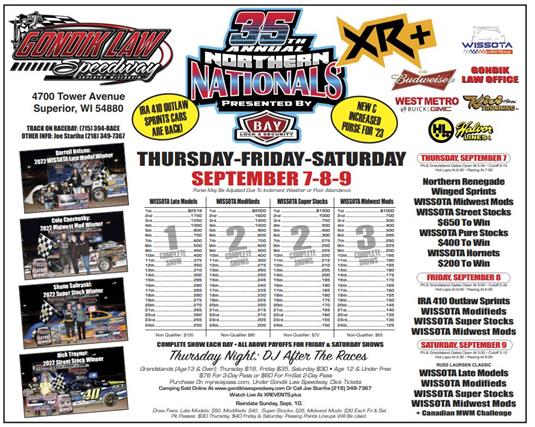 35th Annual XR Northern Nationals presented by Bay Lock & Security Kicks off Thursday Night