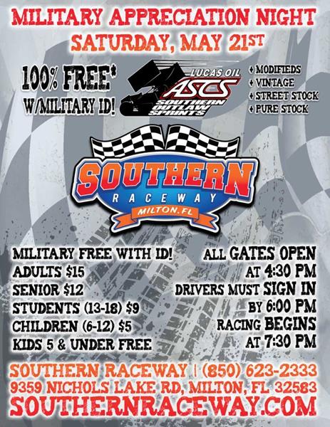 ASCS Southern Outlaw Sprints Headline Military Appreciation Night At Florida’s Southern Raceway