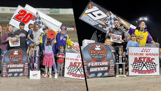Wes Wofford & Rick Ziehl Win POWRi Desert Wing Sprint Events at Aztec Speedway