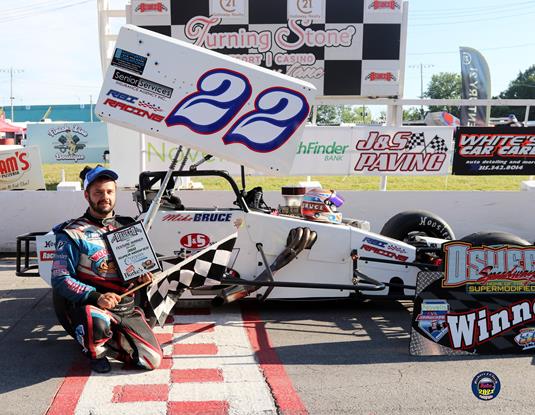 Bruce Wins First Career J&S Paving 350 Super Feature, Becomes First Driver in Speedway History to Win in All Three Divisions