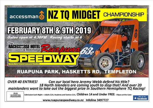 New Zealand TQ Midget Championship Airing This Weekend Via Speed Shift TV