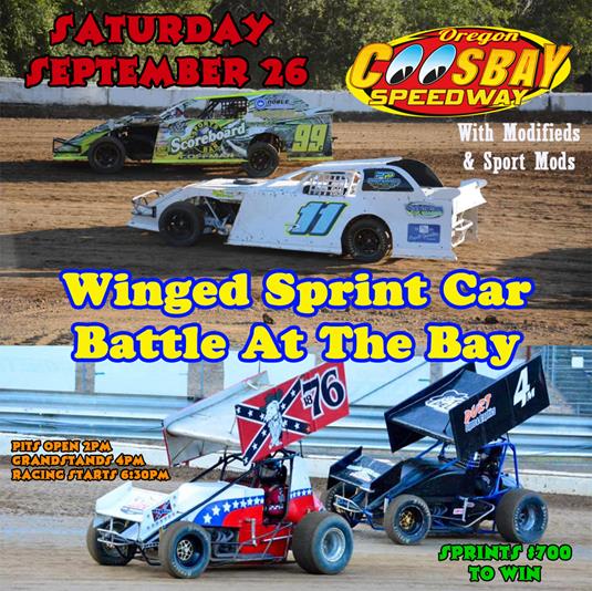 Winged Sprint Cars Battle At The Bay Saturday Night Sept 26