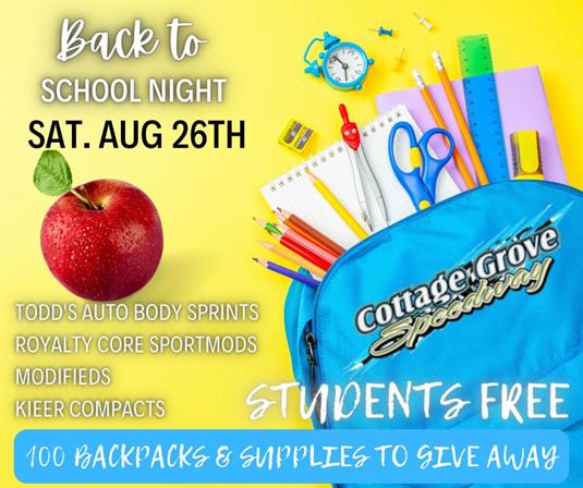 BACK TO SCHOOL NIGHT, STUDENTS FREE & GIVEAWAYS AUGUST 26TH!!