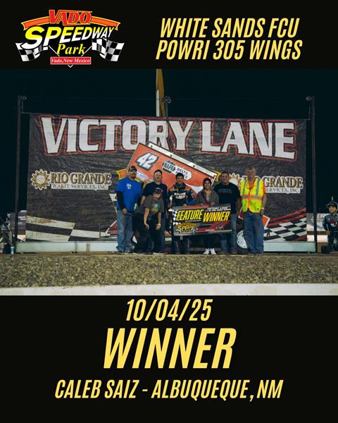 Caleb Saiz Wins with POWRi White Sands Federal Credit Union Vado 305 Sprints