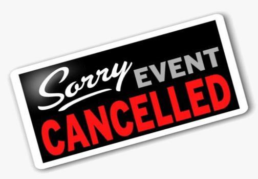 Schedule Update - July 6th Event Cancelled