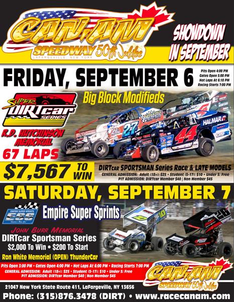 Champions crowned for regular season at Can Am: Speedway to honor Hutchinson, Burr and White during Showdown Weekend