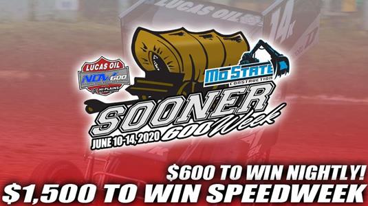 Mo State Construction Named Sooner 600 Week Title Sponsor; $1,500 to win Speedweek Championship!