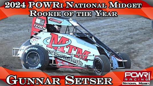 Gunnar Setser Scores 2024 POWRi National Midget League Jim Childers Rookie of the Year Award