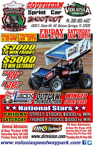 6th Annual USCS Winter Heat Series kicks off at Volusia this Friday 1/27 and Saturday1/28