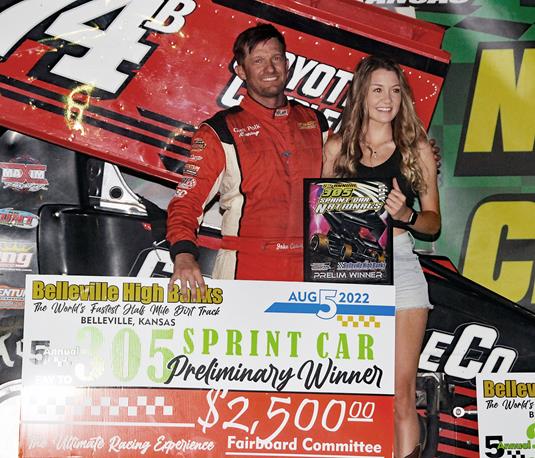 Carney Collects Belleville 305 Sprint Car Nationals Preliminary Win!