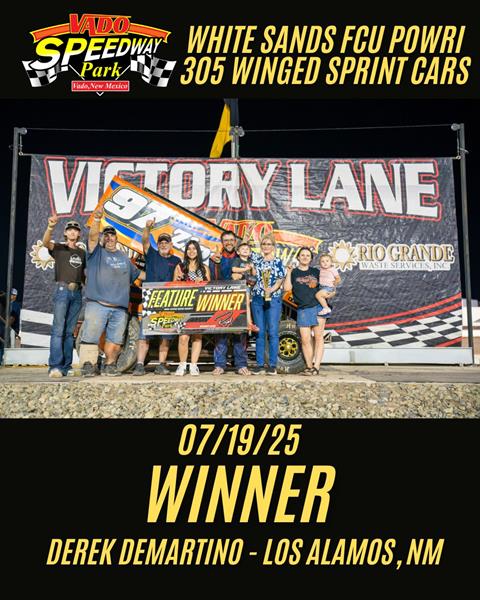 Derek DeMartino Dominates in POWRi White Sands Federal Credit Union Vado 305 Sprint Win