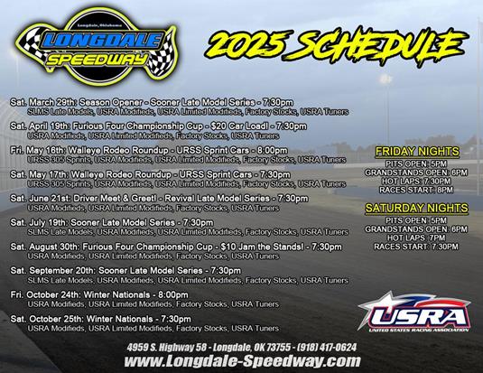 Longdale Speedway Releases 2025 Schedule!