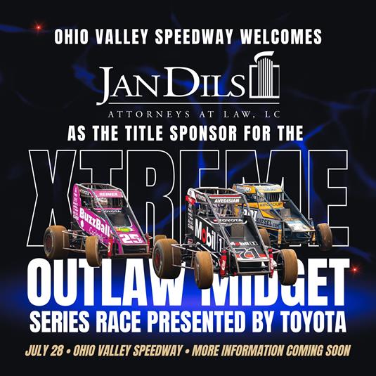 Jan Dils, Attorneys at Law signs as Title Sponsor for Xtreme Outlaw Midget Series Race on July 28