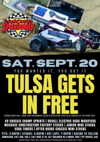 Tulsa Gets In FREE On Saturday, September 20