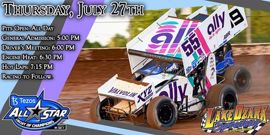 All-Star Circuit Of Champions Ready For Lake Ozark Speedway July 27 Return