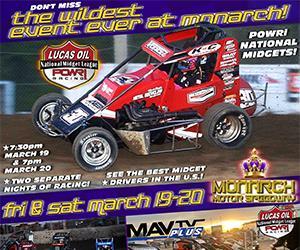 The BEST Midget Drivers NATIONWIDE will be at MONARCH MARCH 19-20!