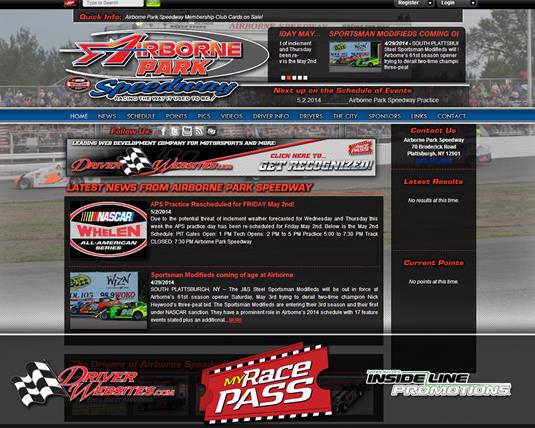 Driver Websites Creates New Website for Airborne Park Speedway
