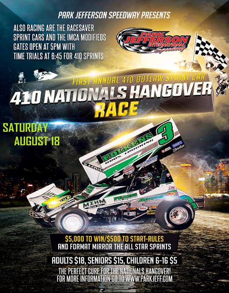 Park Jefferson to offer cure for Nationals Hangover with 410 Sprint Race