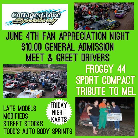 COTTAGE GROVE SPEEDWAY IS FULL OF EXCITEMENT THIS WEEKEND!!