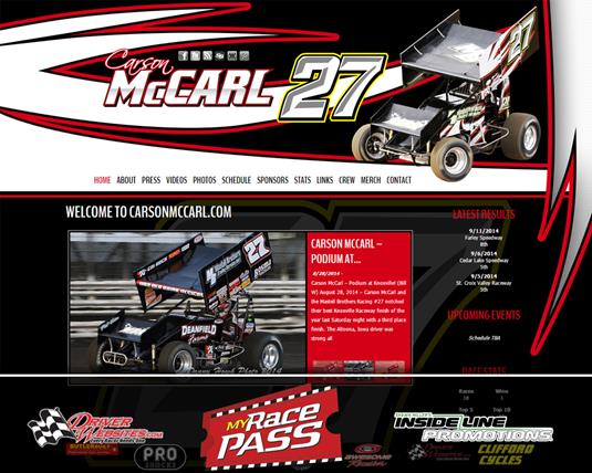 Driver Websites Renovates Website for Carson McCarl Racing