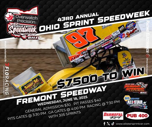 All Star Circuit of Champions Return to Fremont Speedway for Ohio Sprint Speedweek
