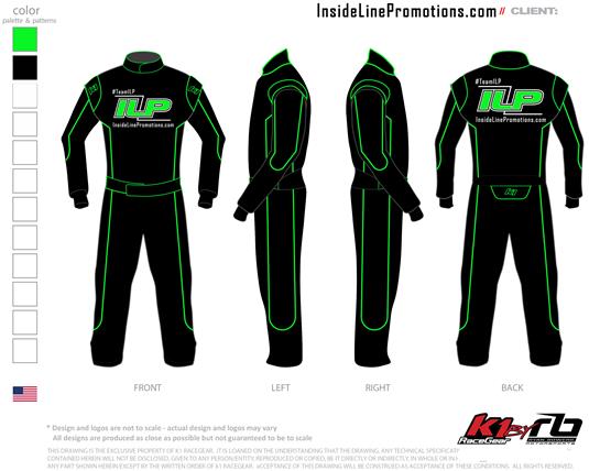 Inside Line Promotions Offering Sponsored Special Edition Driver Suits Through K1 RaceGear by Ryan Bowers Motorsports