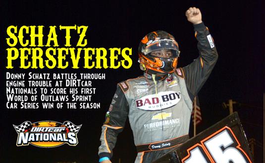 Schatz Perseveres to Score First Win of 2015 World of Outlaws Sprint Car Series Season