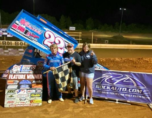 Connor Leoffler wins a USCS thriller in Battle at the Beach 21’ Round 2 final on Saturday at Southern Raceway