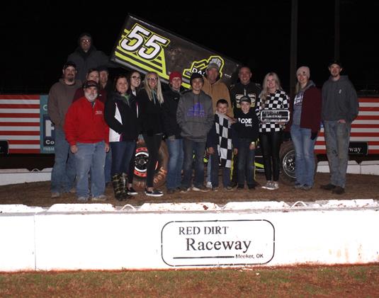 Kent regains lead just in time to claim opening night AmeriFlex / OCRS IMCA win at Red Dirt Raceway