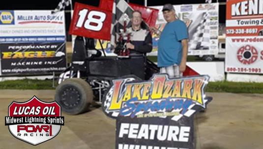 Kreisel wins LOS Next is Back Home to I-35 Speedway for the POWRi Midwest Lightning Sprints