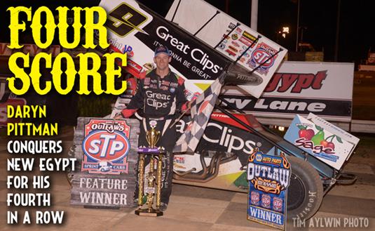 Daryn Pittman wins fourth in a row at the NAPA Outlaws Classic at New Egypt Speedway