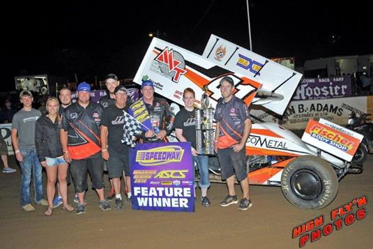 Jason Johnson on top with ASCS Warriors at Hockett Tribute