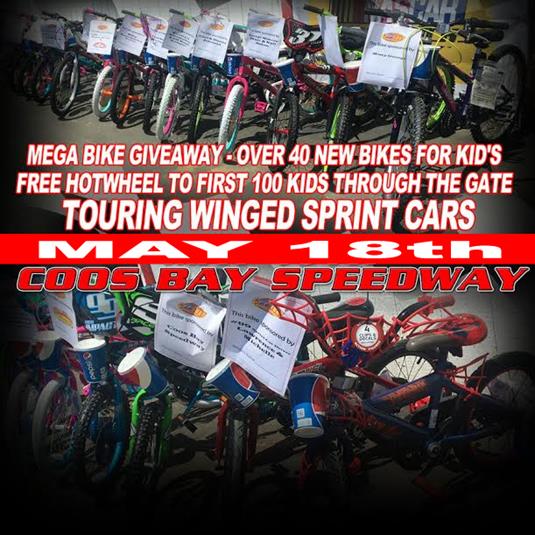 Mega Bike Giveaway Saturday May 18th