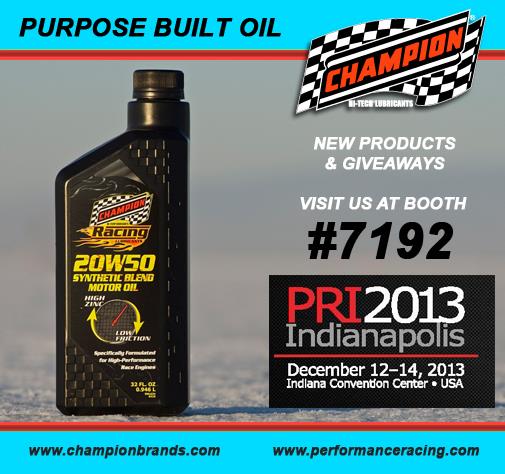 Performance Racing Industry To Feature Champion Racing Oil