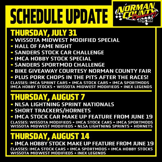 SCHEDULE UPDATE