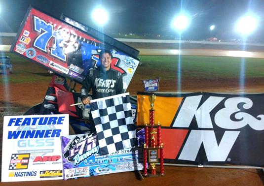 Max Stambaugh charges to first 2023 win in North vs. South Shootout finale at I-75 Raceway on Saturday night.