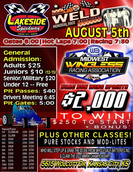 2 day show with the stars of the Midwest Wingless Racing Association on tap!