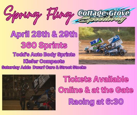 SEASON FINALLY GETS UNDERWAY WITH 2 DAY SPRING FLING, APRIL 28TH & 29TH!!