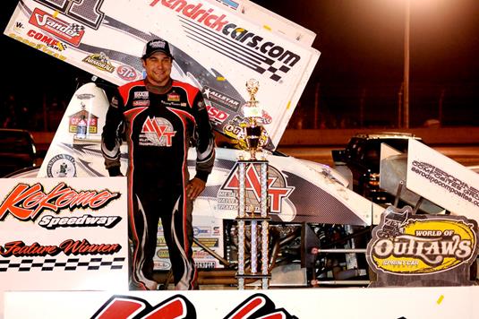 Kinser Finds Victory Lane in World of Outlaws Return to Kokomo