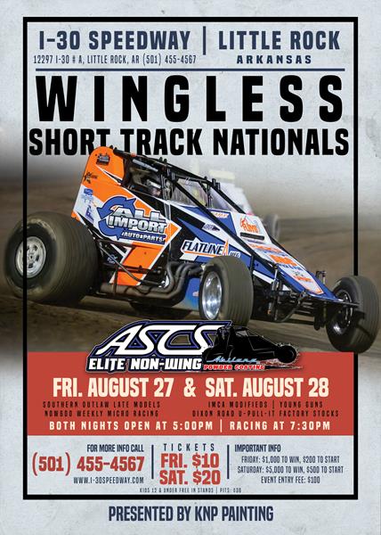 Inaugural Wingless Short Track Nationals at I-30 Speedway this Weekend!