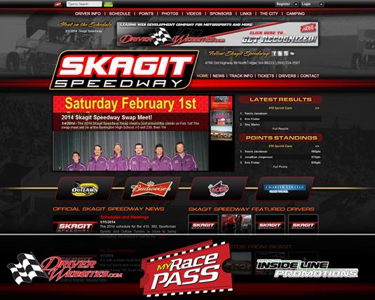 Skagit Speedway Showcases the Latest Custom Website from Driver Websites