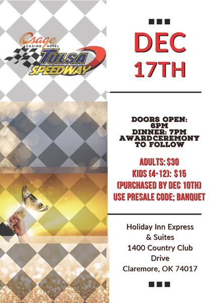 Details on the Banquet for Tulsa Speedway